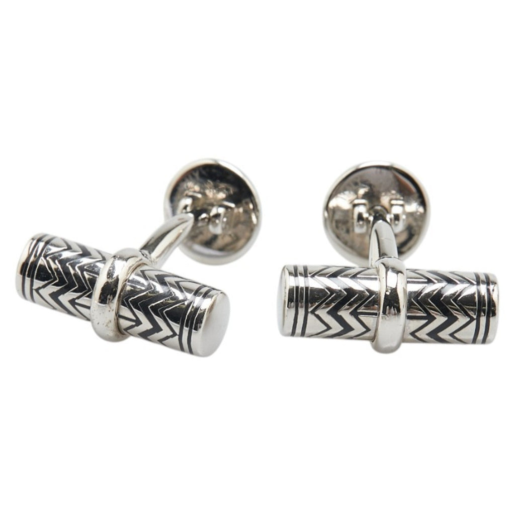 Damier Graphite Cufflinks Silver Metal Bracelet