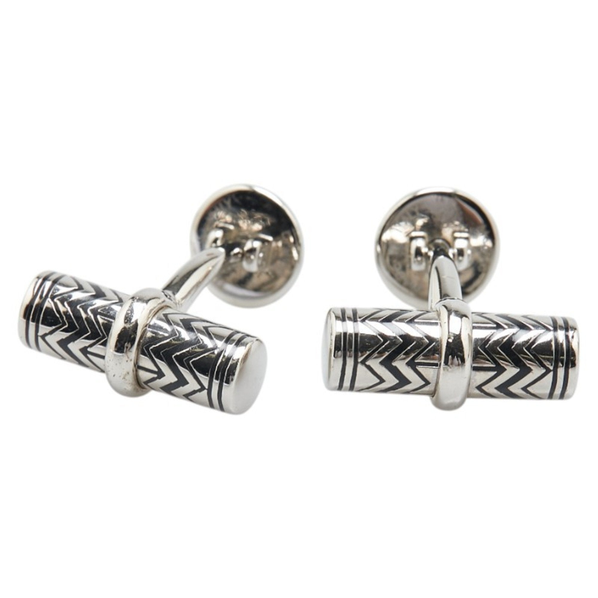 Damier Graphite Cufflinks Silver Metal Bracelet