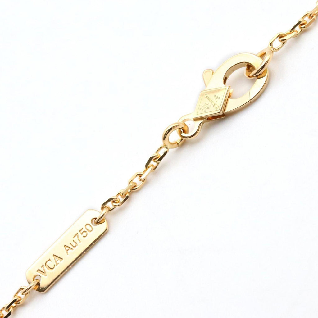 Vintage Alhambra Pendant Necklace 18K Yellow Gold and Onyx