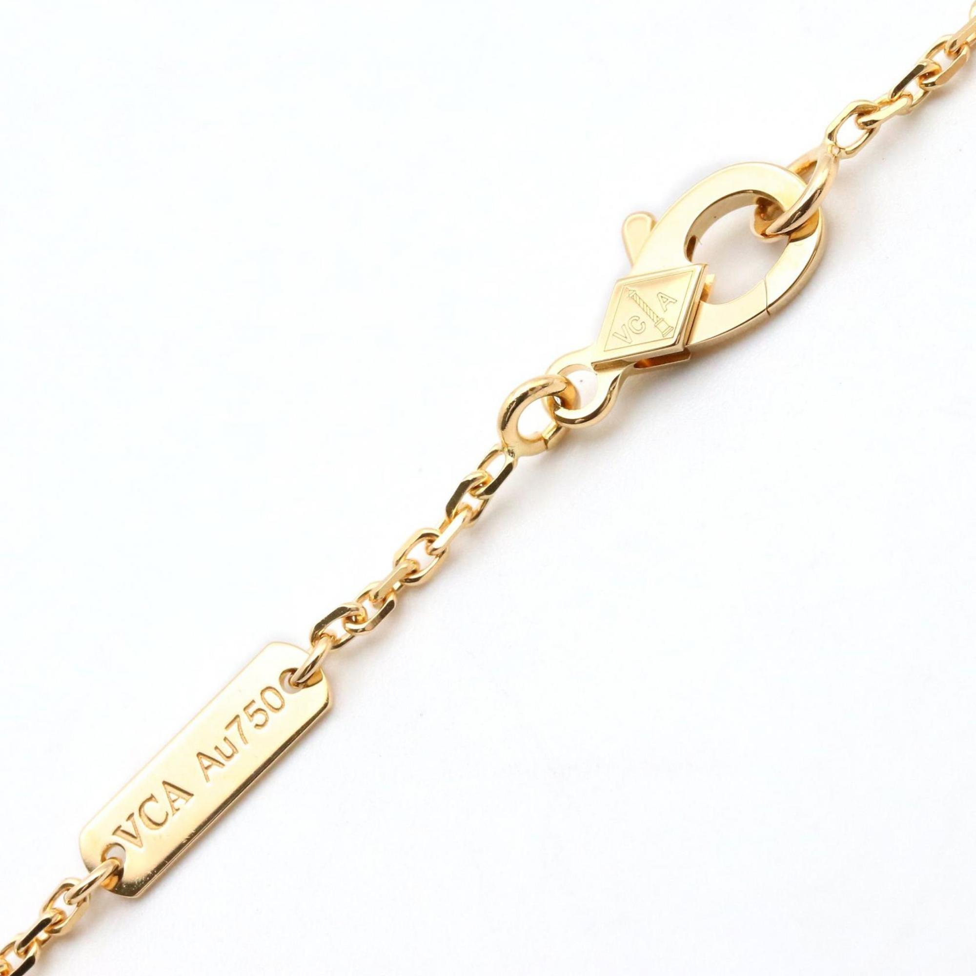 Vintage Alhambra Pendant Necklace 18K Yellow Gold and Onyx