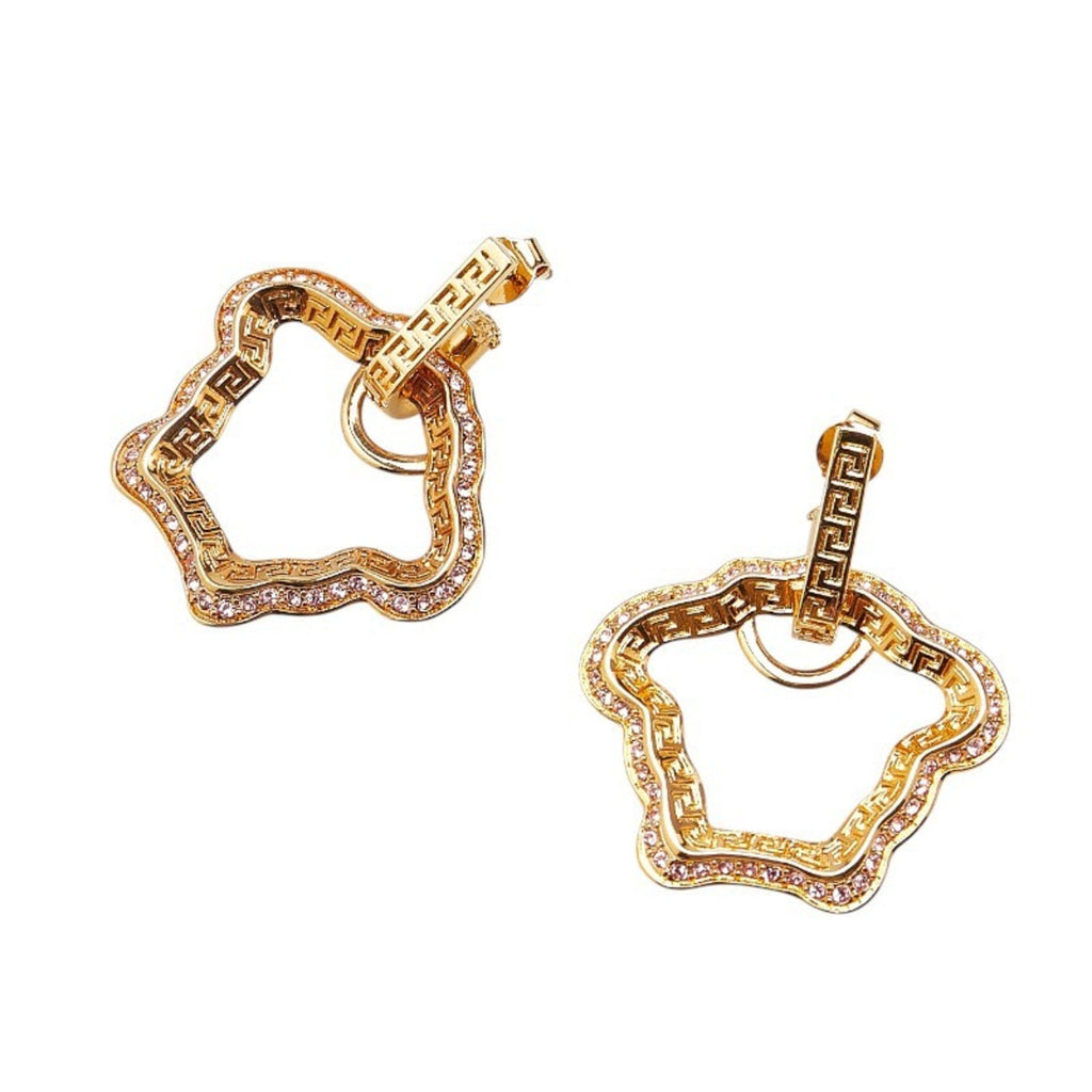Earrings Rhinestone Gold-Tone Metal