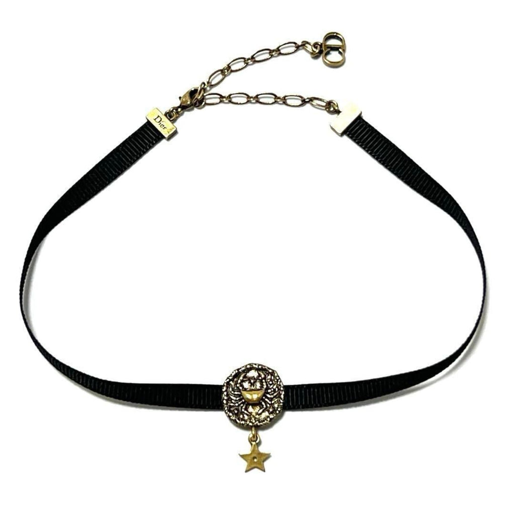 Zodiac Choker Necklace Metal and Nylon