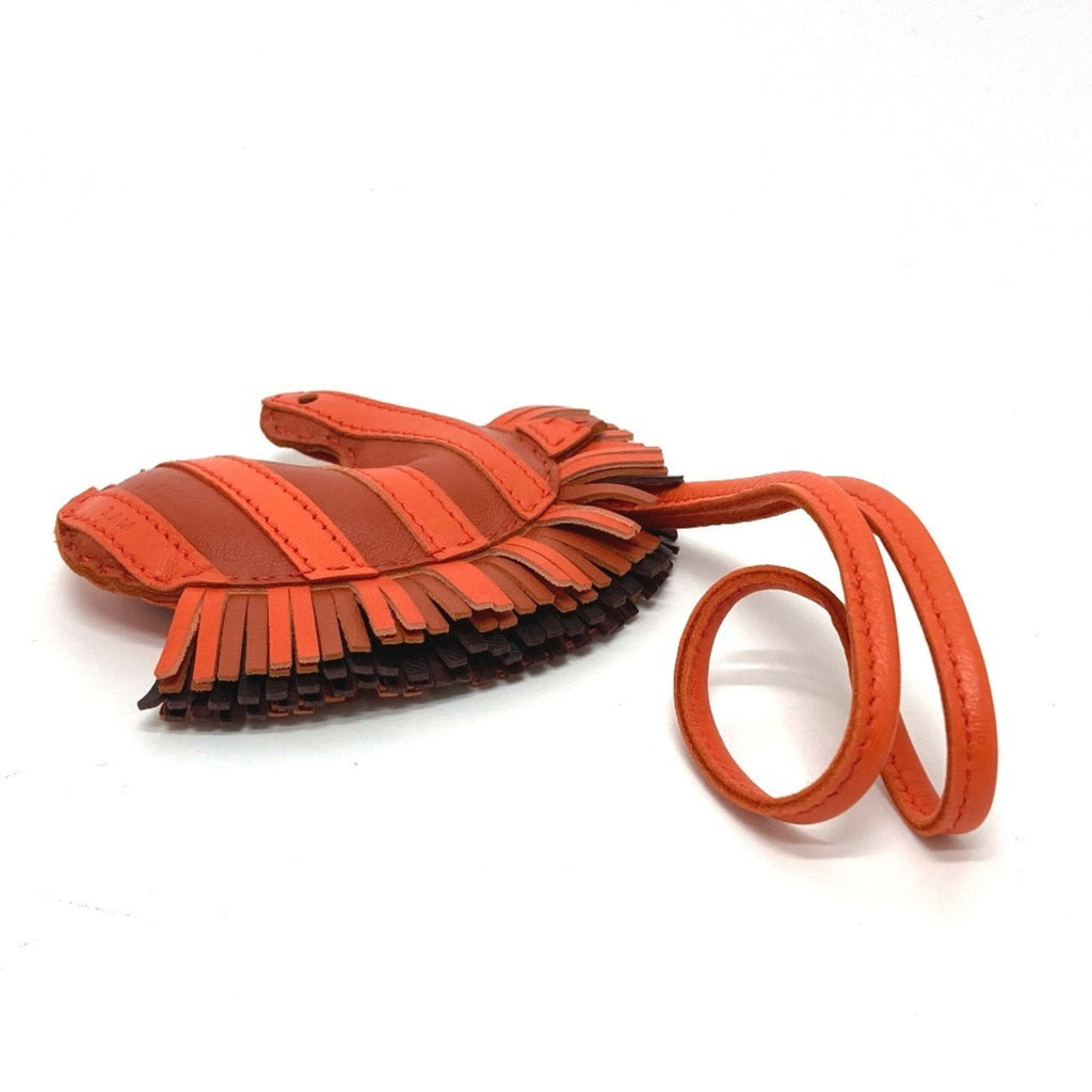 Charm Leather Orange Handbag Charm