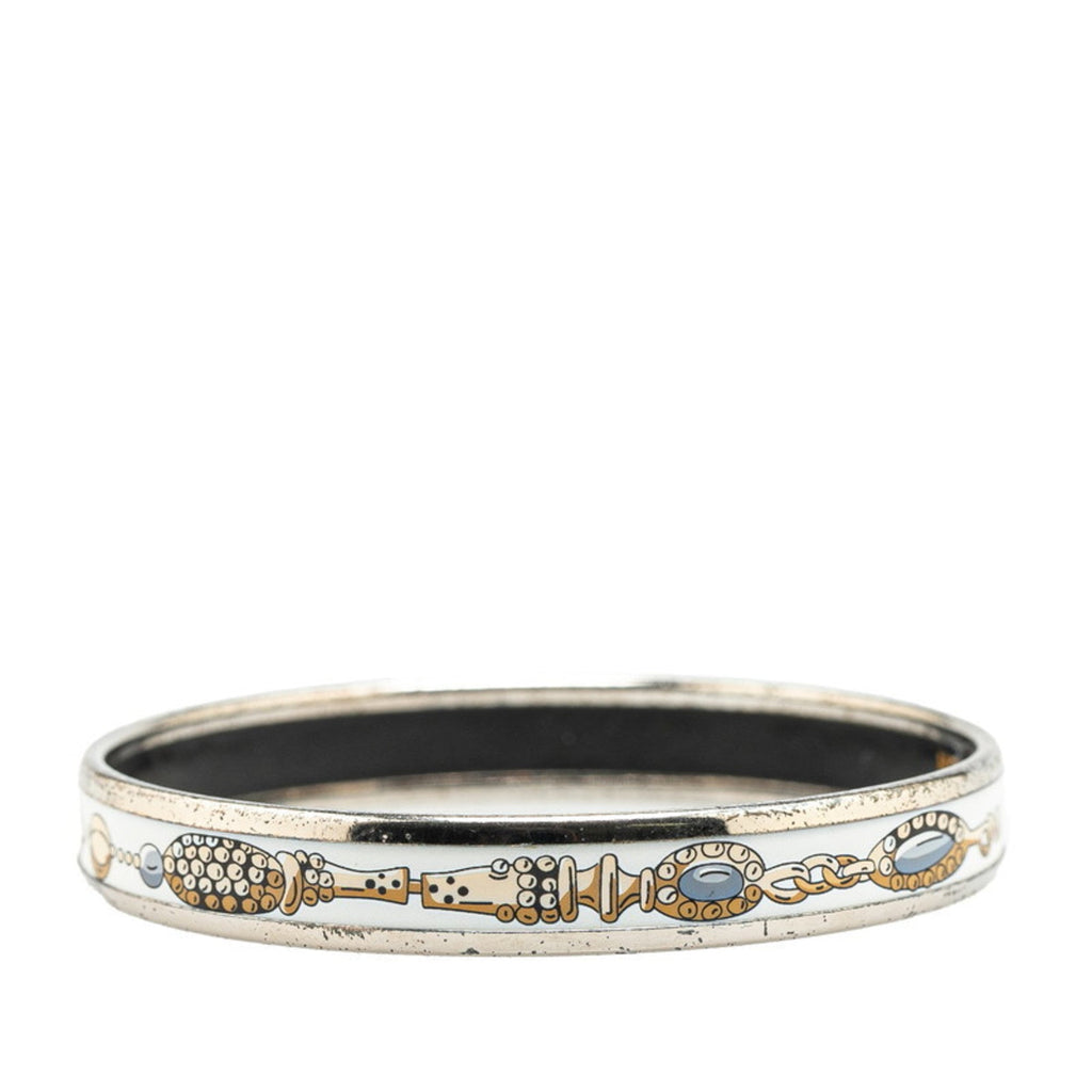 Bracelet Box Calf Leather and Metal Multi-Color White