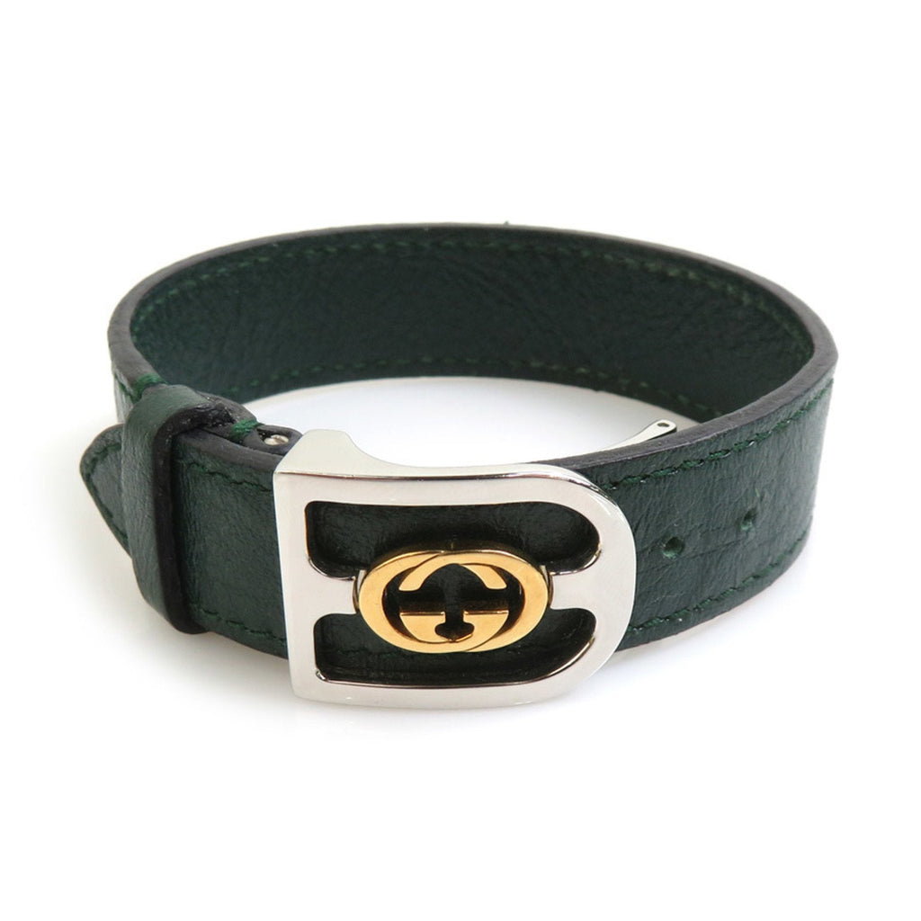 Bracelet Leather and Stainless Steel Green