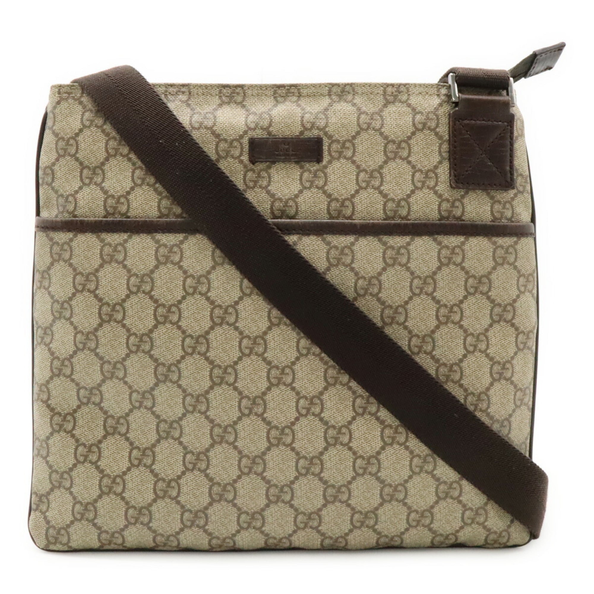 Zip Top Messenger Bag GG Coated Canvas Large
