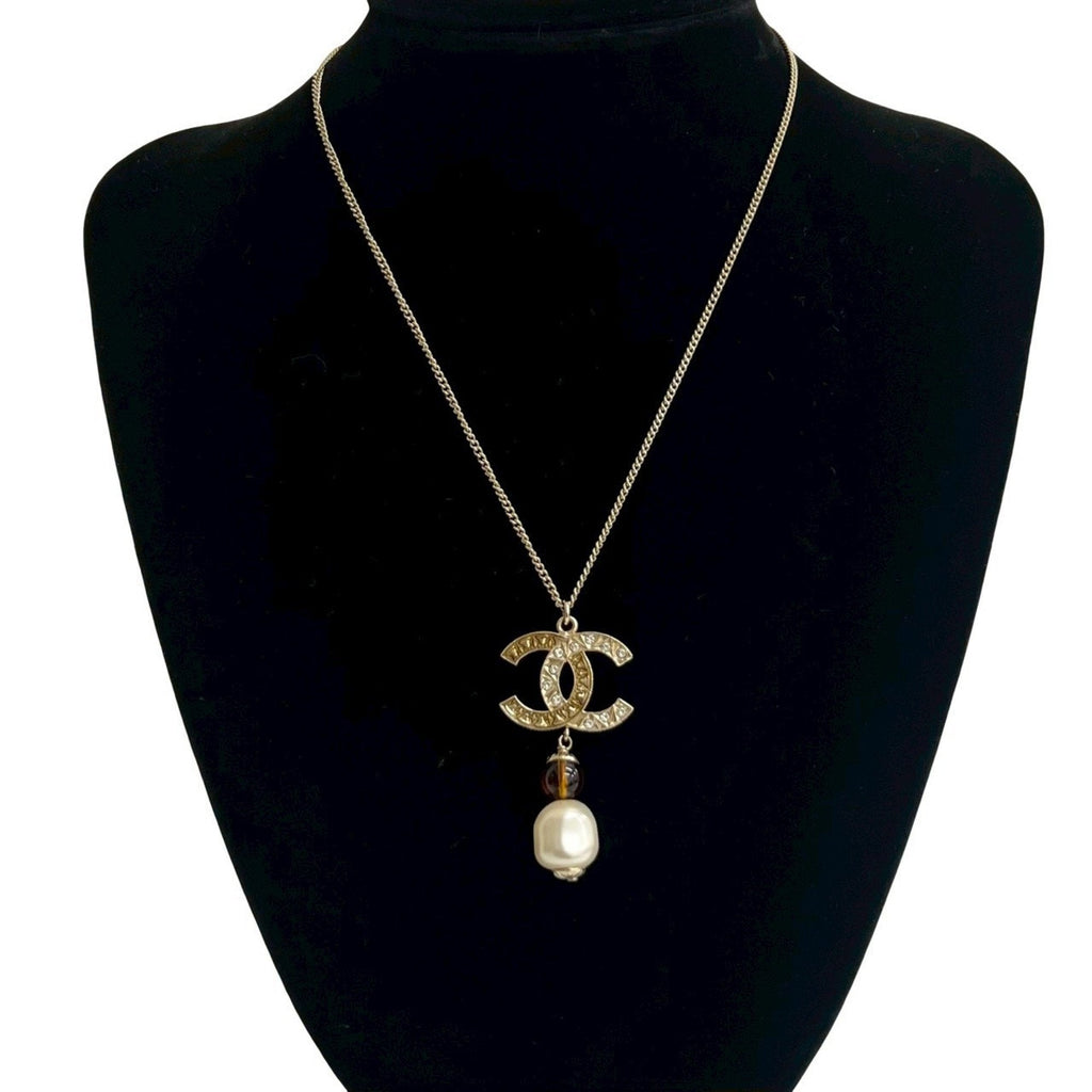 CC Logo Pendant Necklace Metal