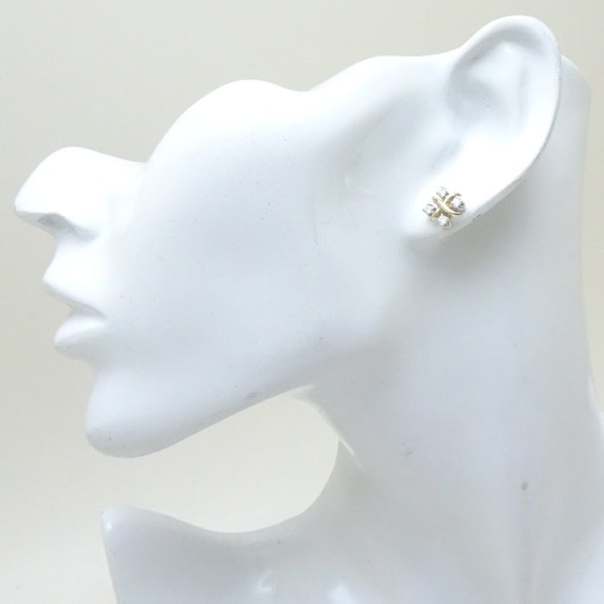 Earrings 18K Yellow Gold and Platinum