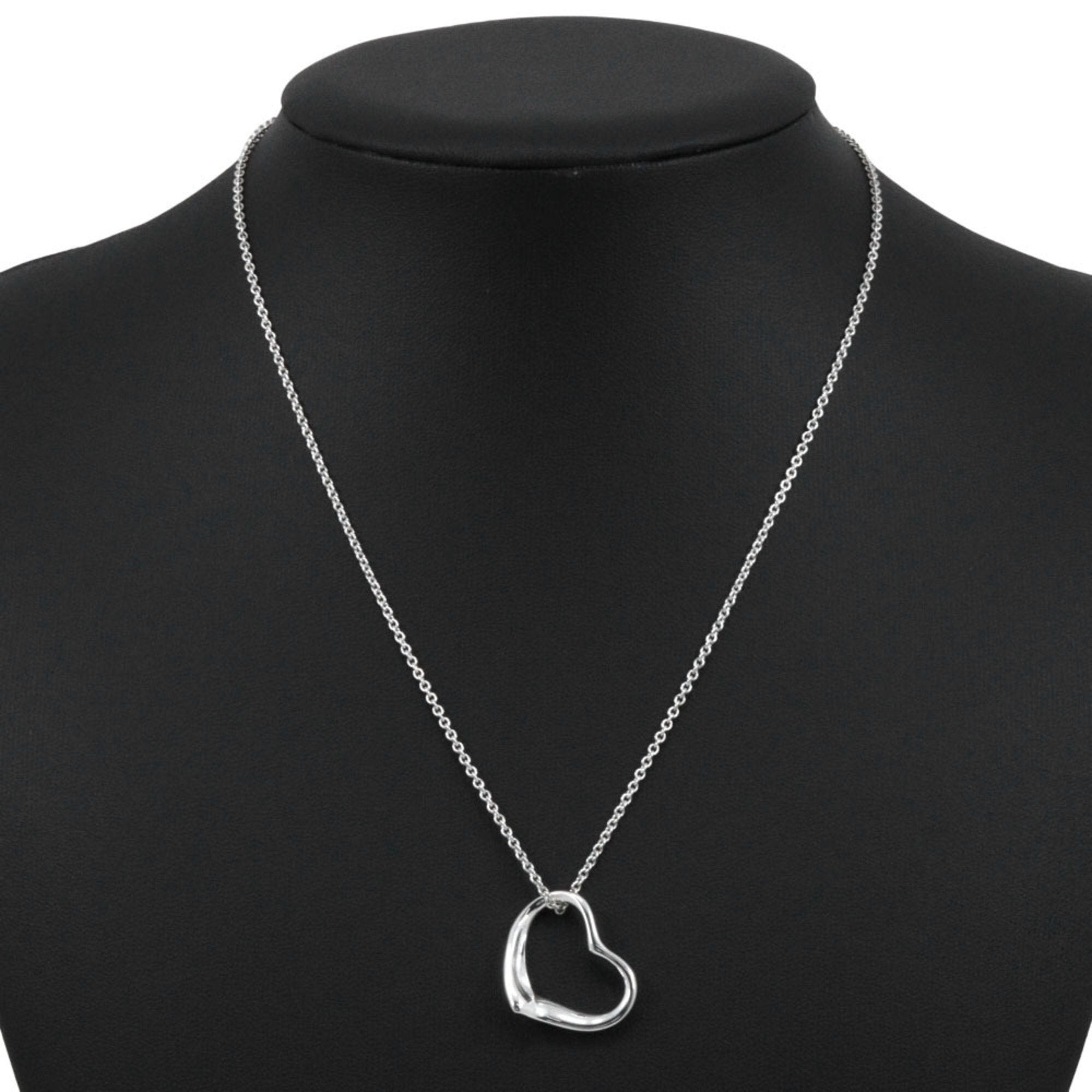Open Heart Pendant Necklace Sterling Silver 21mm