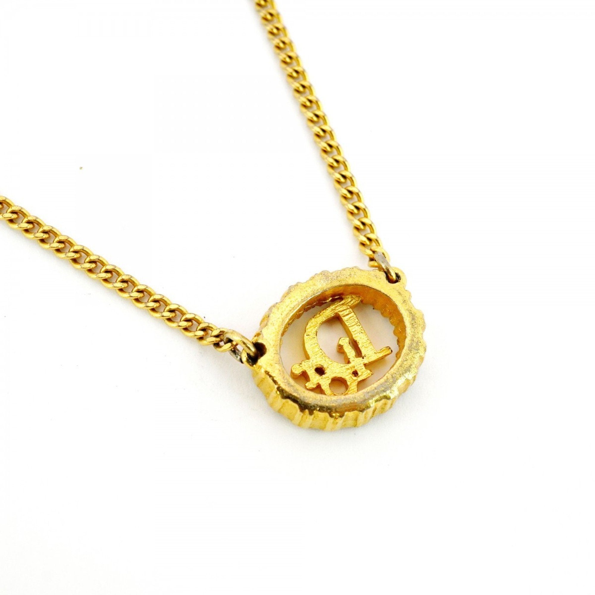 Pendant Necklace Gold with Rhinestone