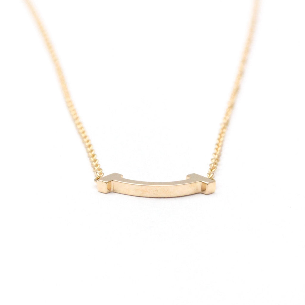 T Smile Pendant Necklace 18K Rose Gold