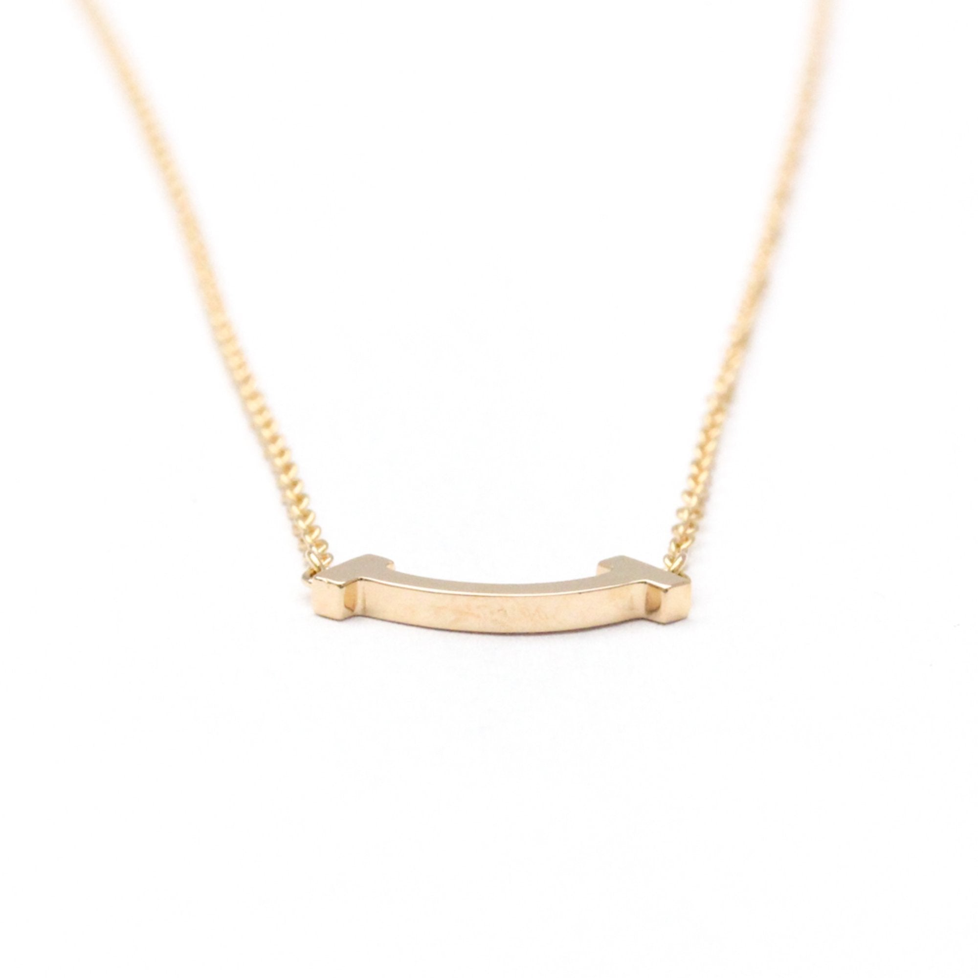 T Smile Pendant Necklace 18K Rose Gold