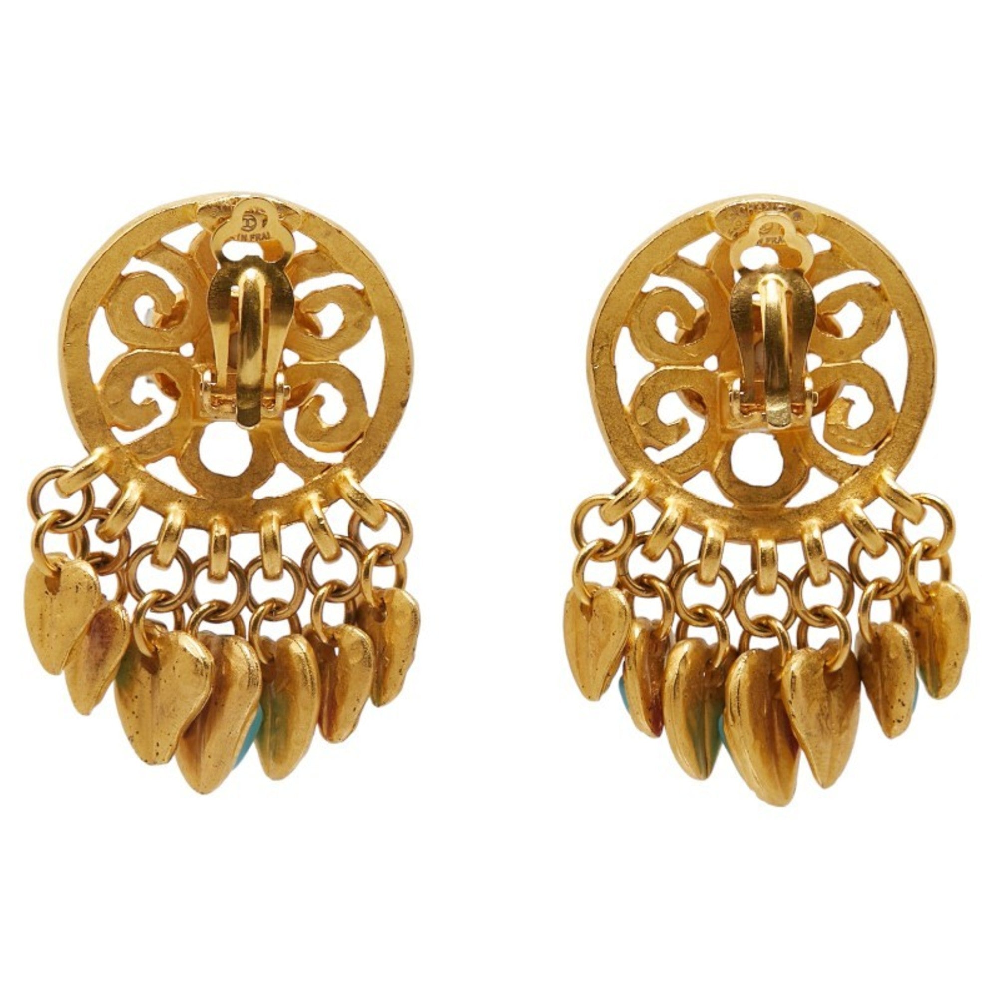 CC Logo Clip-On Earrings Metal Gold-Tone Metal