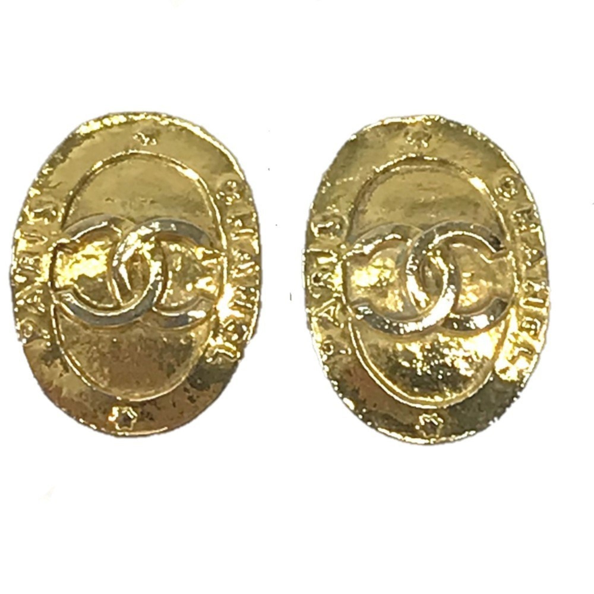 CC Logo Clip-On Earrings Gold-Tone Metal Gold-Tone Metal