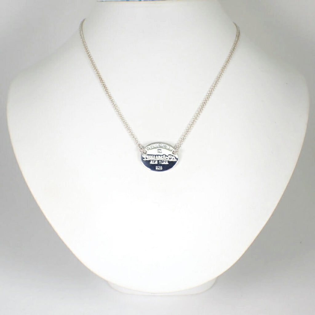 Return To Tiffany Chain Oval Pendant Necklace Sterling Silver
