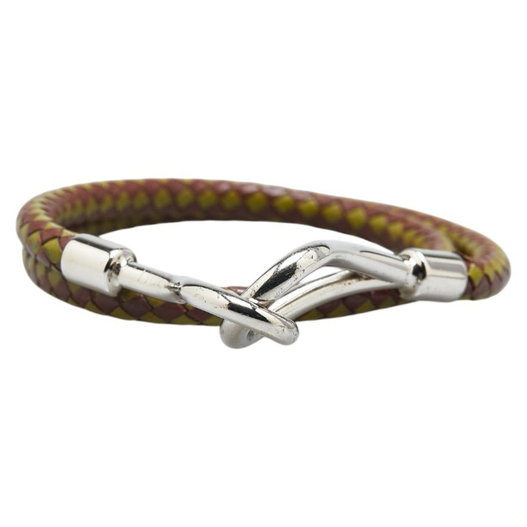 Jumbo Bracelet Leather Brown and Green