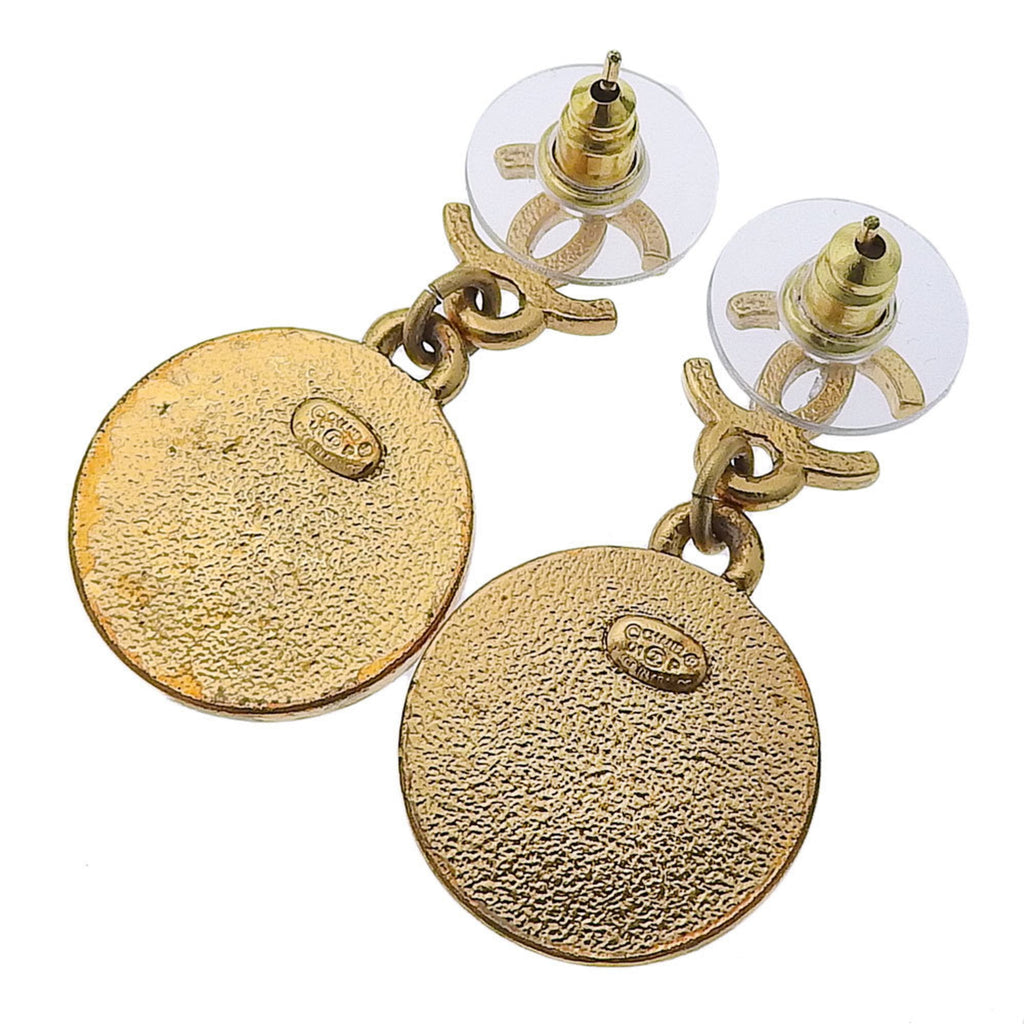 CC Logo Stud Star Earrings Metal Gold-Tone Metal