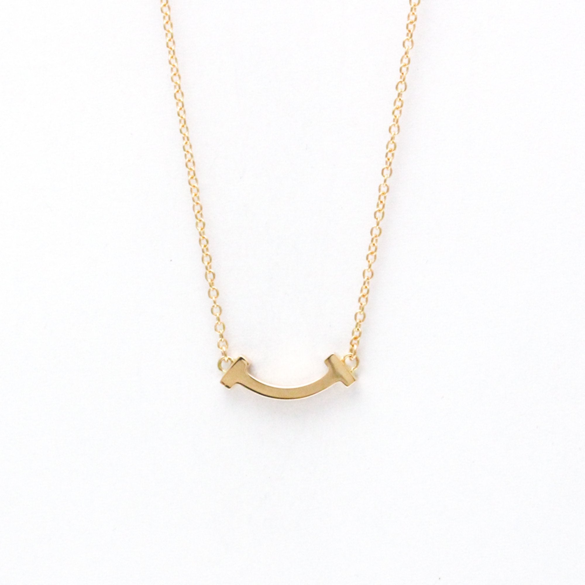 T Smile Pendant Necklace 18K Rose Gold