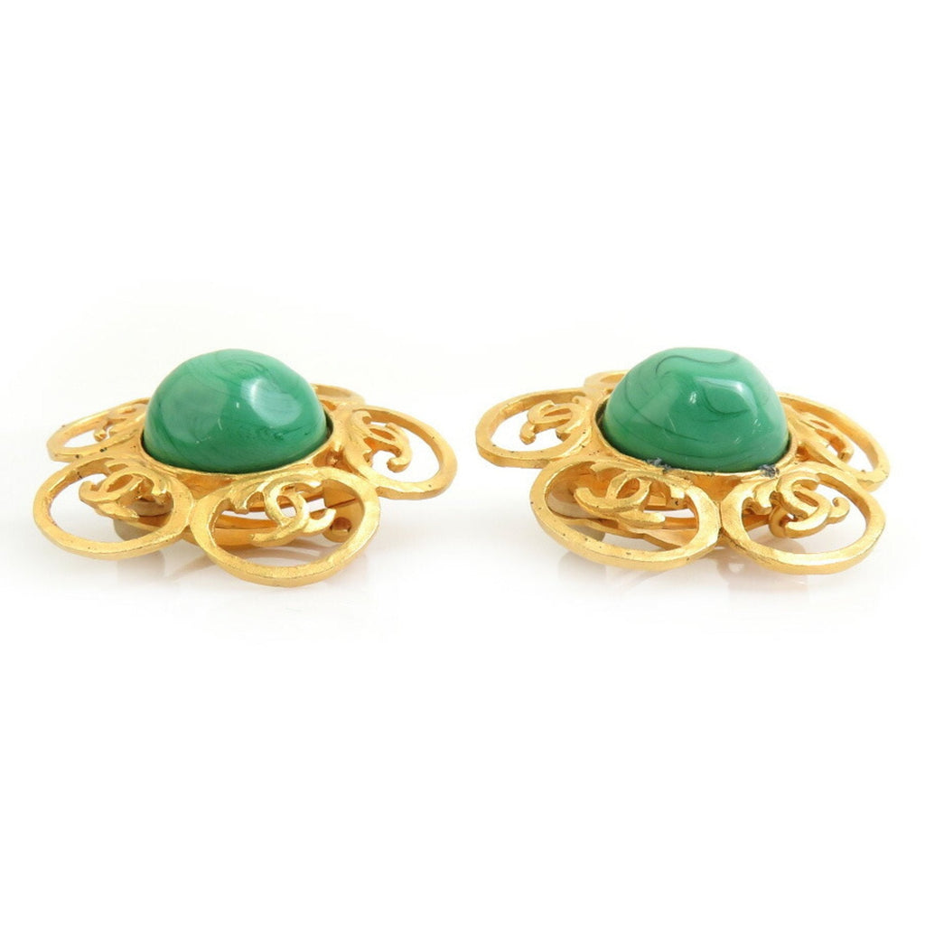 CC Logo Clip-On Earrings Gold-Tone Metal Gold-Tone Metal