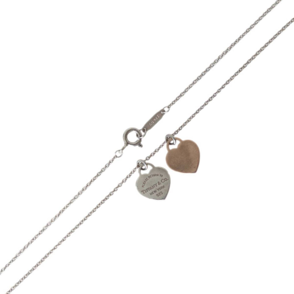 Twin Heart Pendant Necklace Sterling Silver