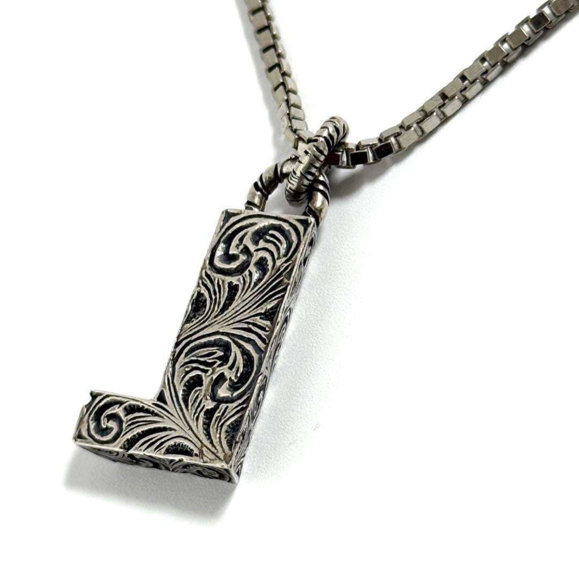 Alphabet Pendant Necklace Sterling Silver Initial L