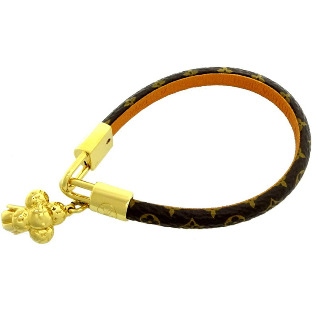 Monogram Bracelet Leather and Monogram Brown