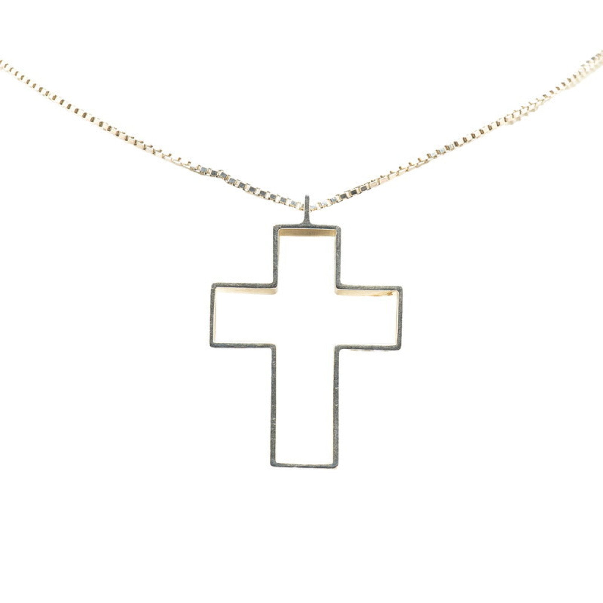 Open Cross Pendant Necklace Sterling Silver