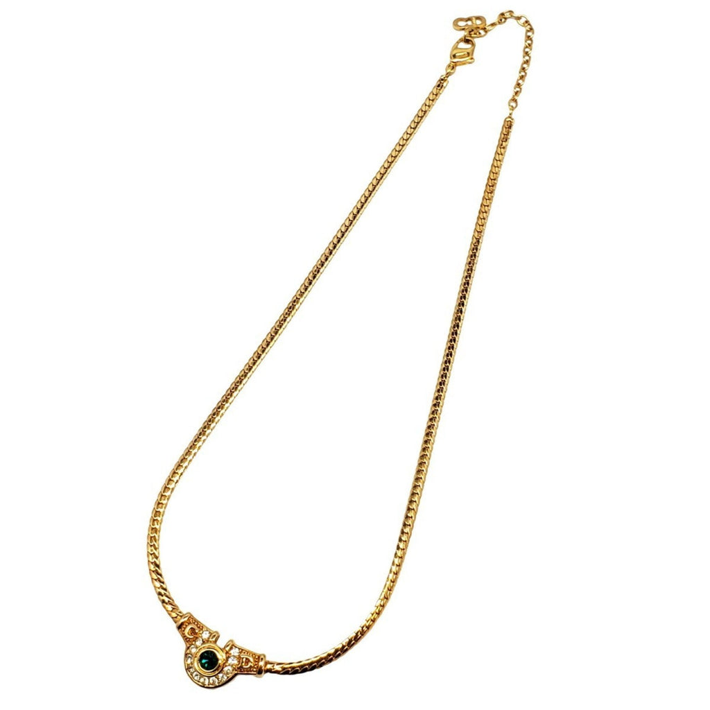 Pendant Necklace Gold With Rhinestone