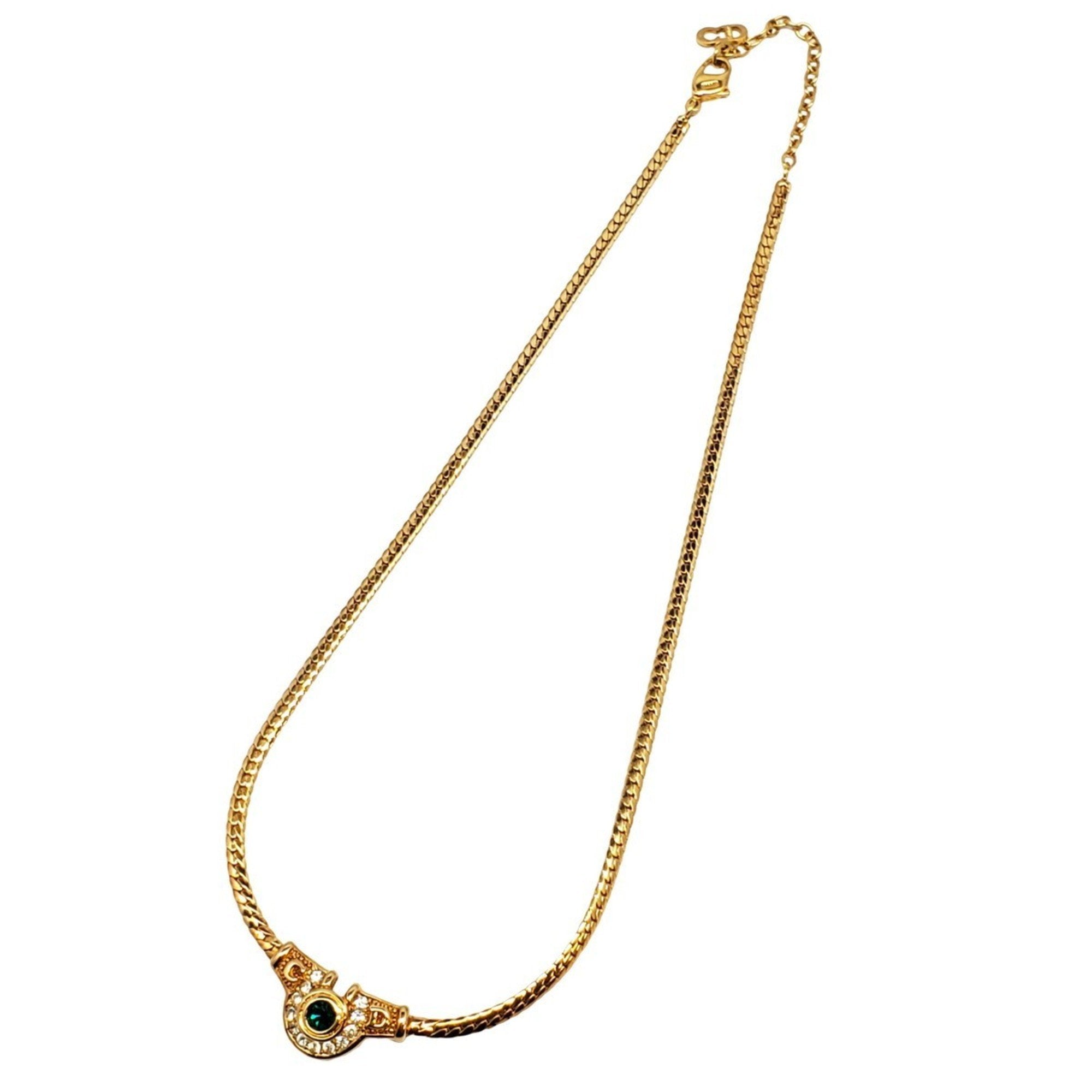 Pendant Necklace Gold With Rhinestone