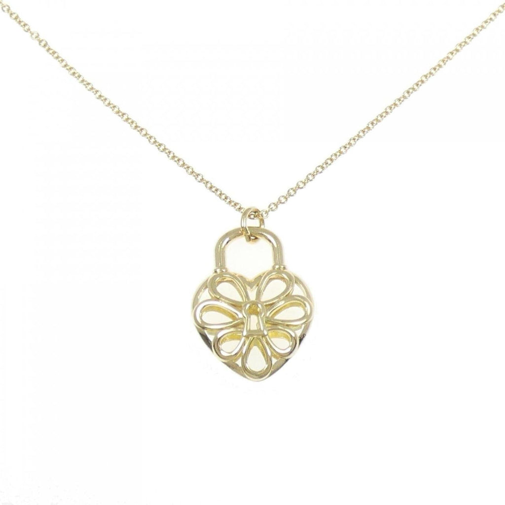 Filigree Heart Pendant Necklace 18K Yellow Gold