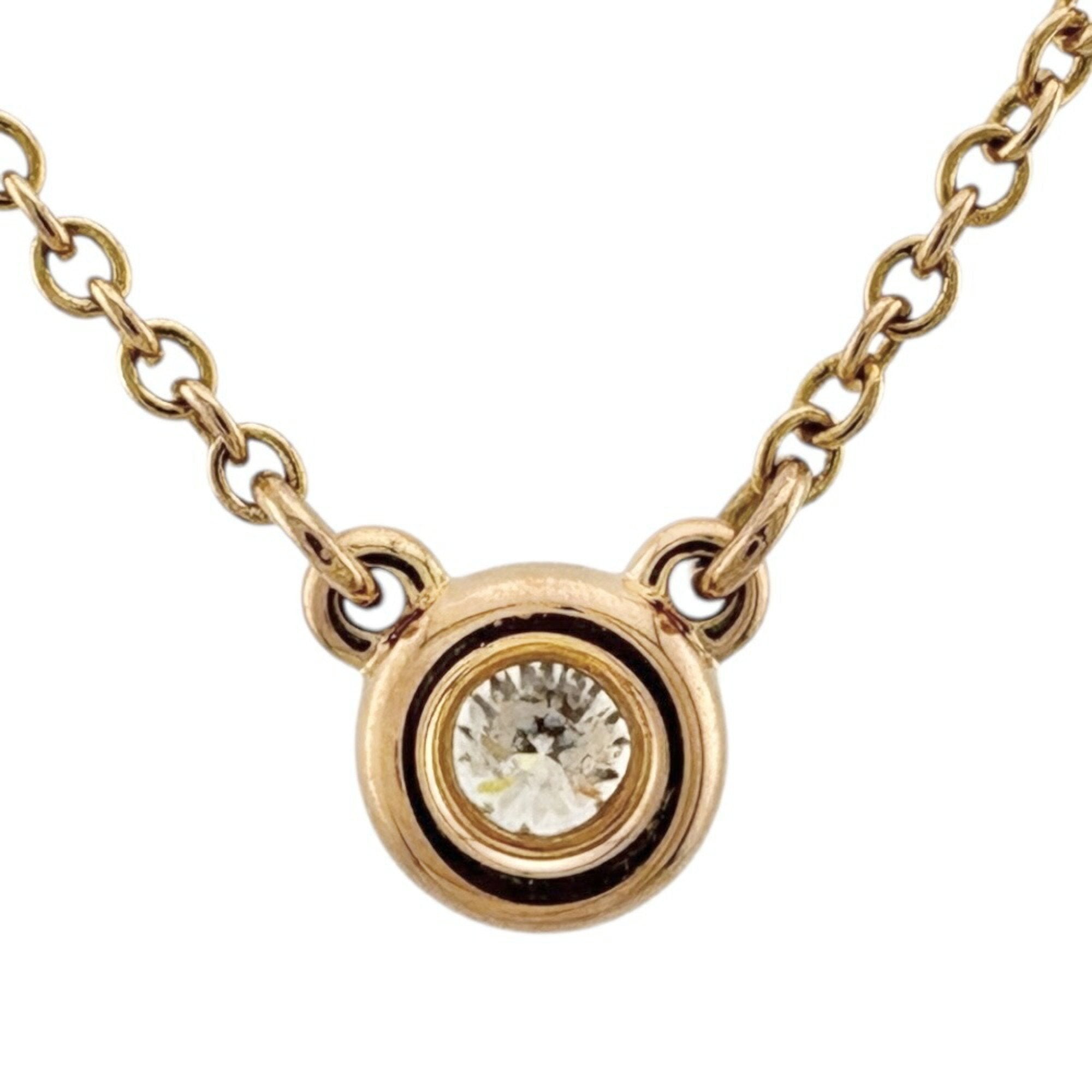 Elsa Peretti Diamonds By The Yard Pendant Necklace 18K Rose Gold and Diamond 0.07CT