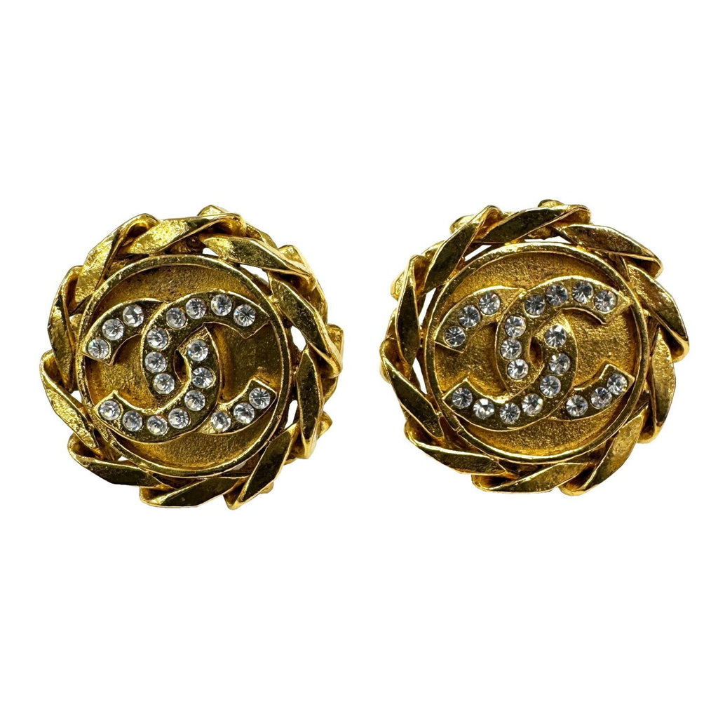 CC Logo Clip-On Earrings Metal Gold-Tone Metal