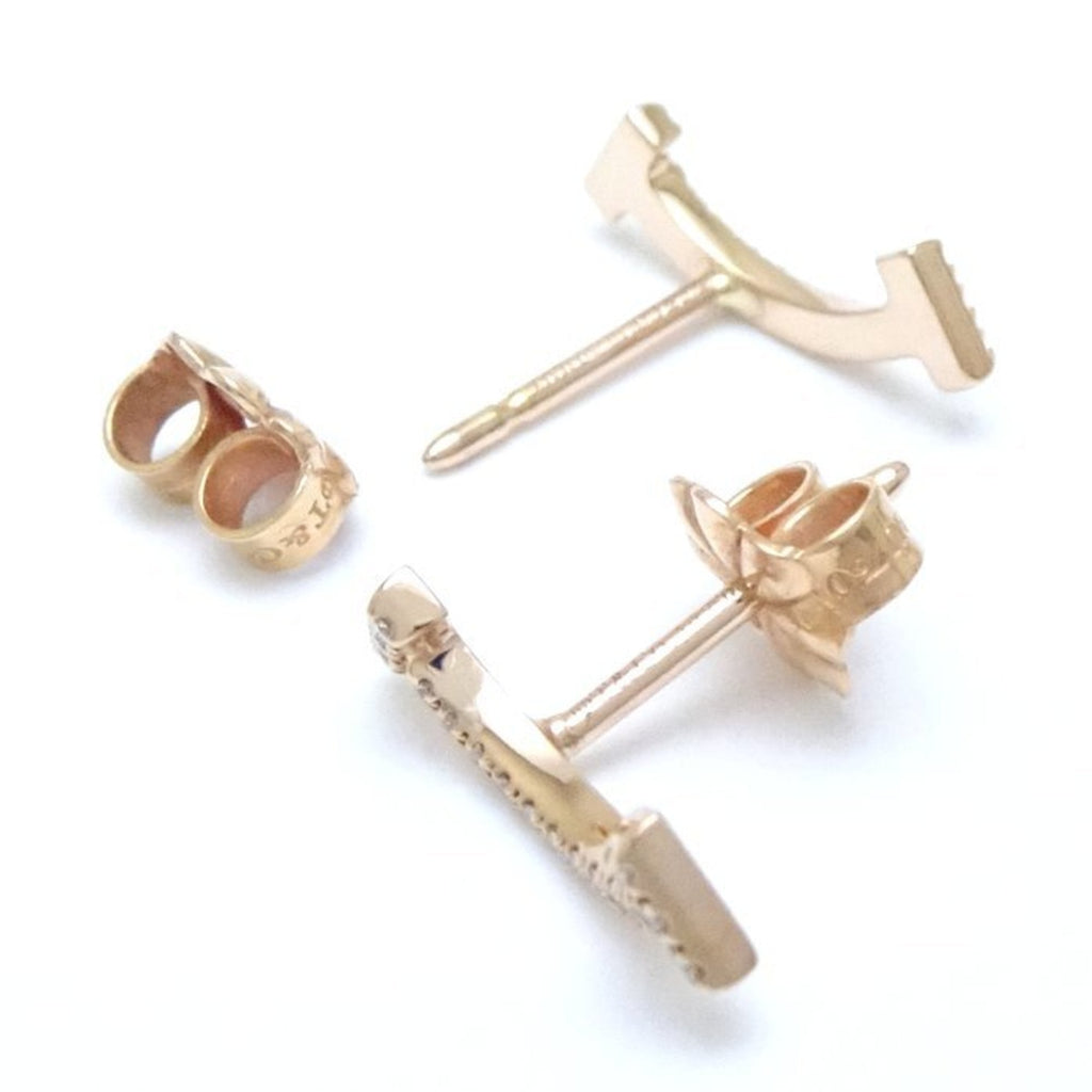 T Smile Pendant Necklace 18K Rose Gold with Diamonds Earrings 18K Rose Gold