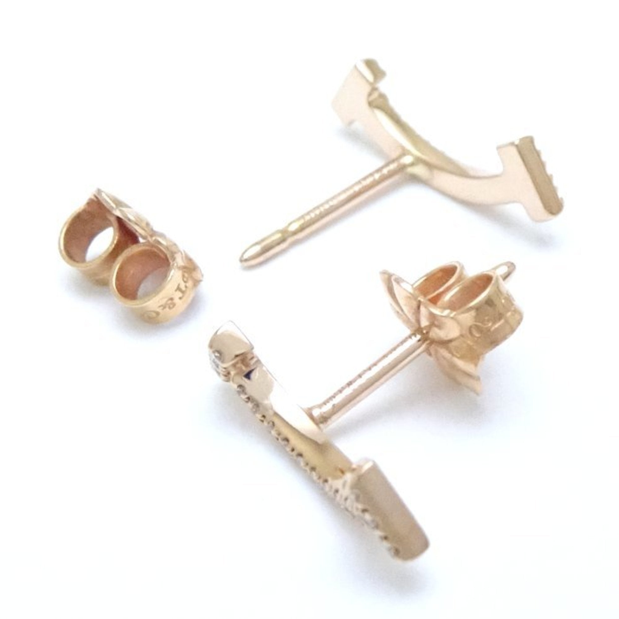 T Smile Pendant Necklace 18K Rose Gold with Diamonds Earrings 18K Rose Gold