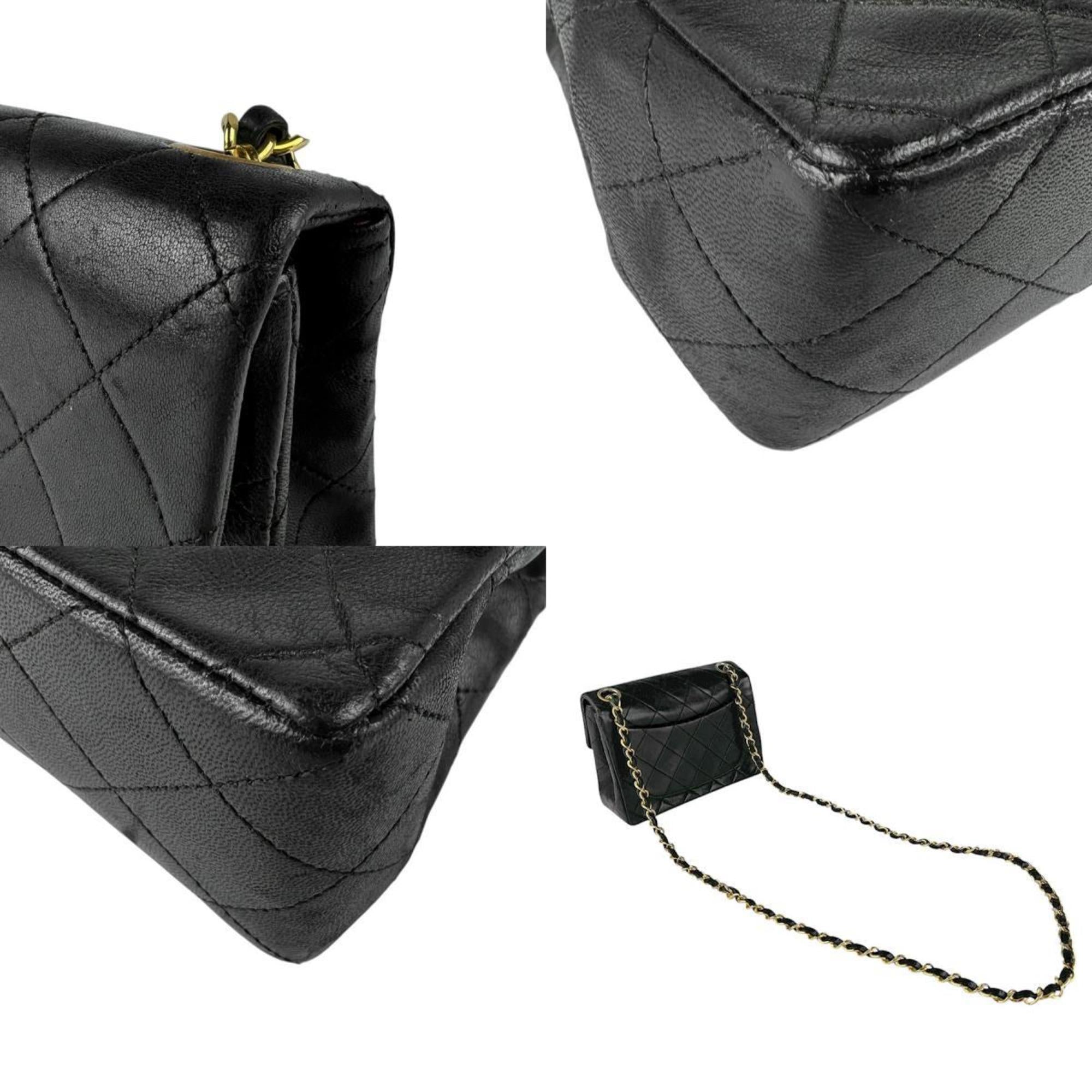 Vintage Square Classic Single Flap Bag Quilted Lambskin Mini