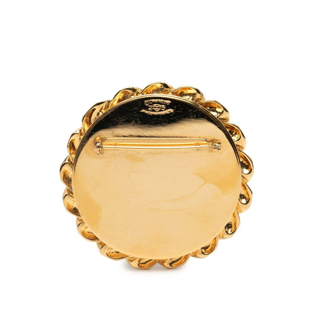 CC Logo Round Brooch Metal