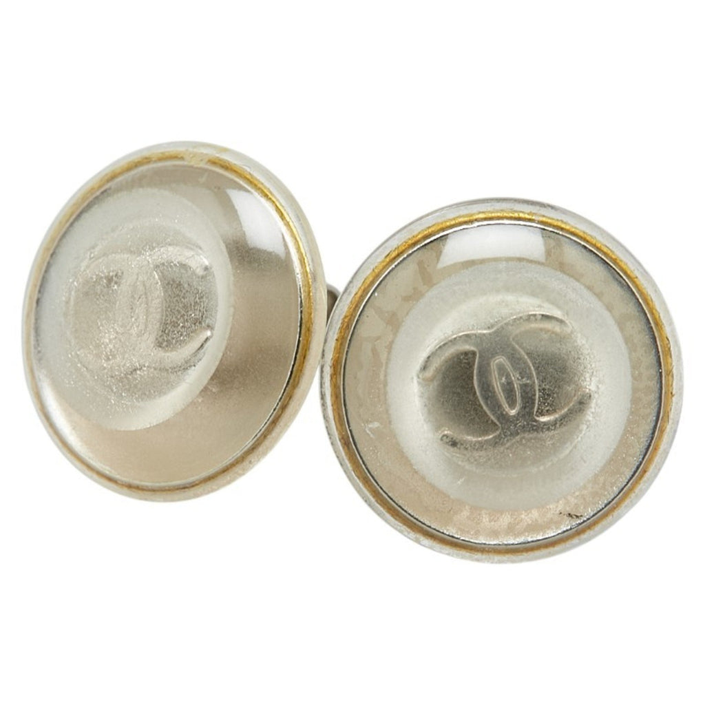 CC Logo Earrings Silver-Tone Metal