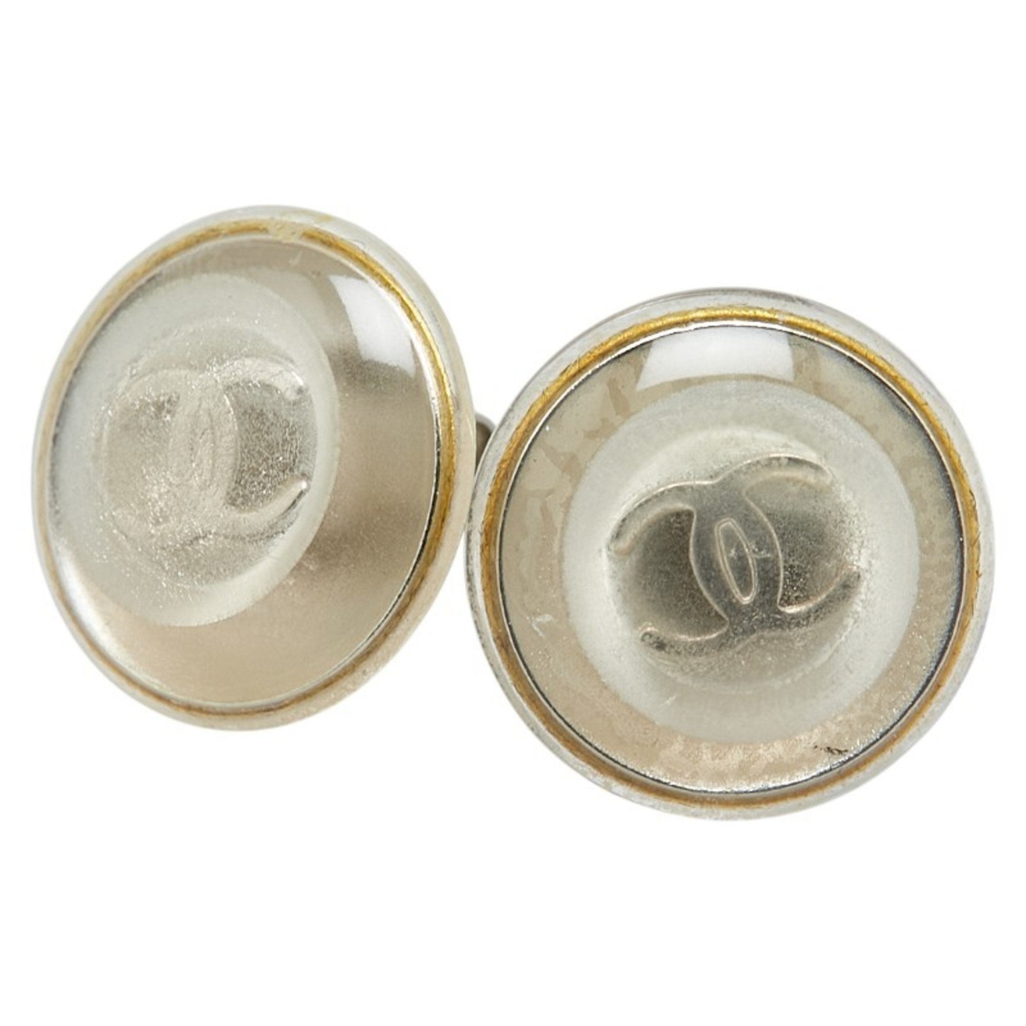 CC Logo Earrings Silver-Tone Metal