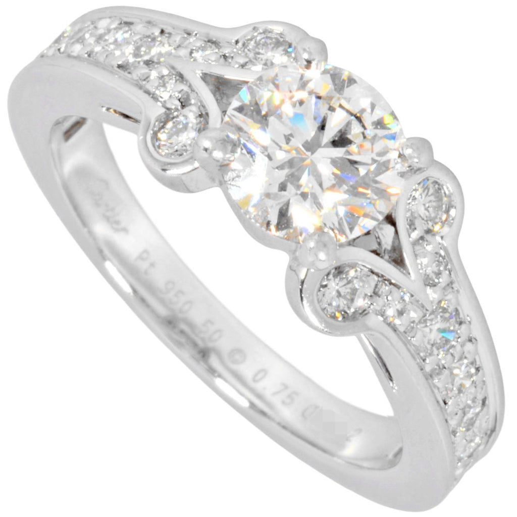 Engagement Ring Platinum With Diamond 0.75ct