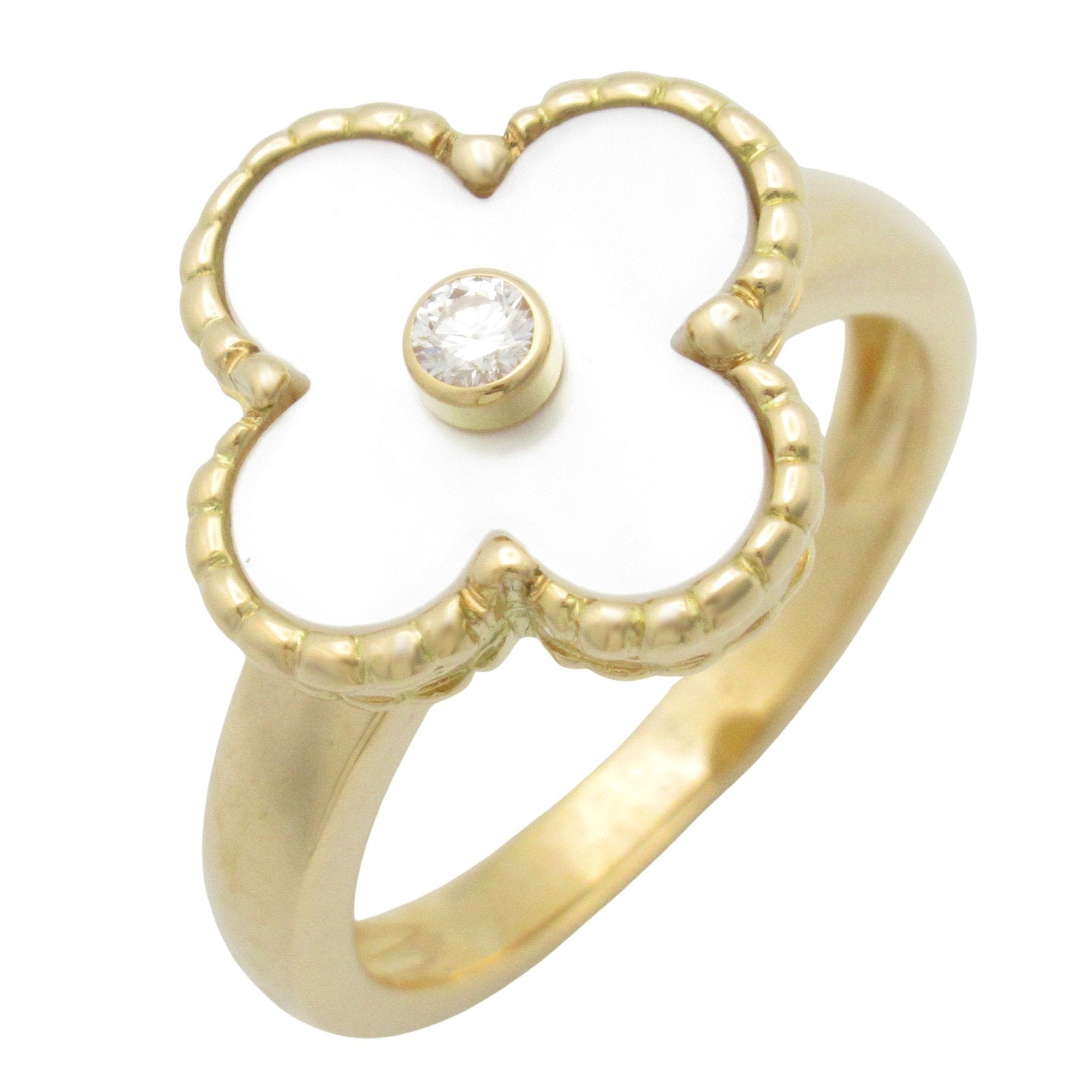 Vintage Alhambra Ring 18K Yellow Gold and Mother of Pearl