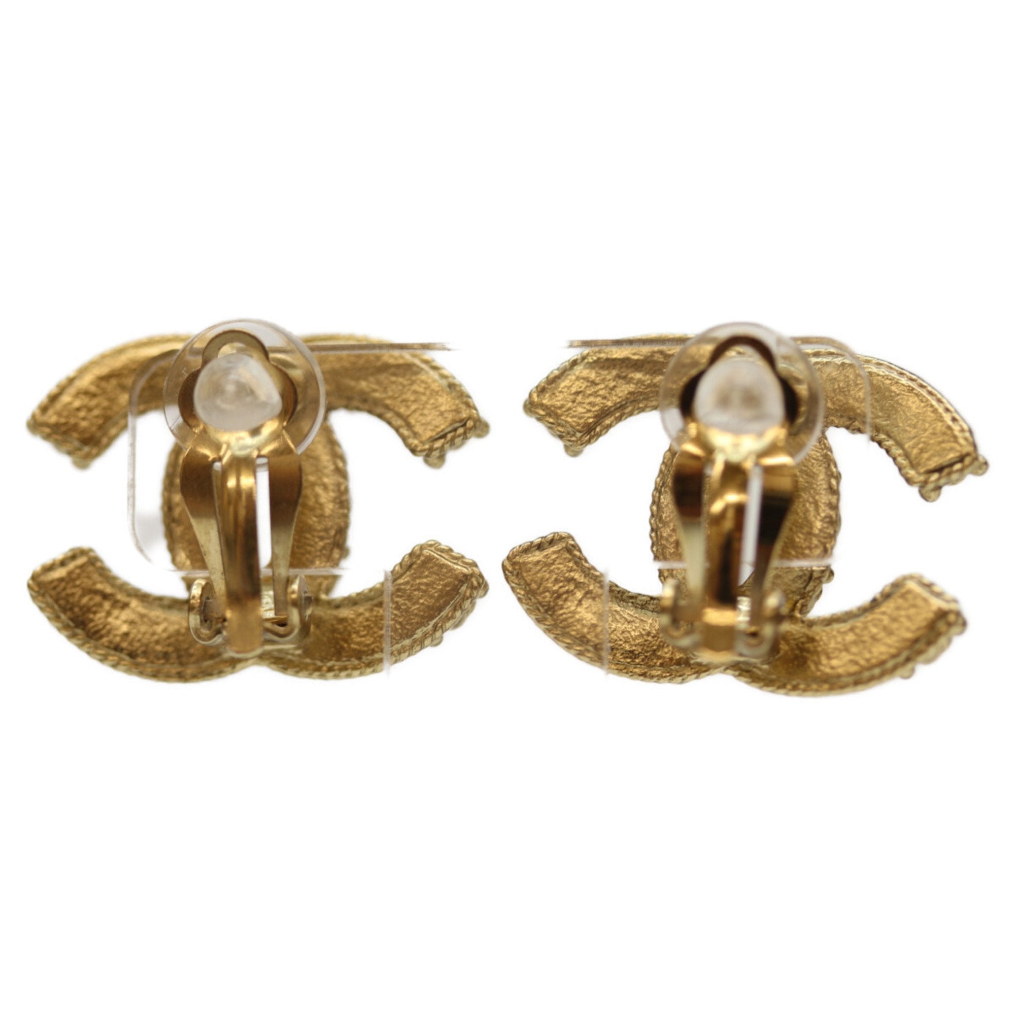 CC Logo Clip-On Earrings Gold-Tone Metal Gold-Tone Metal
