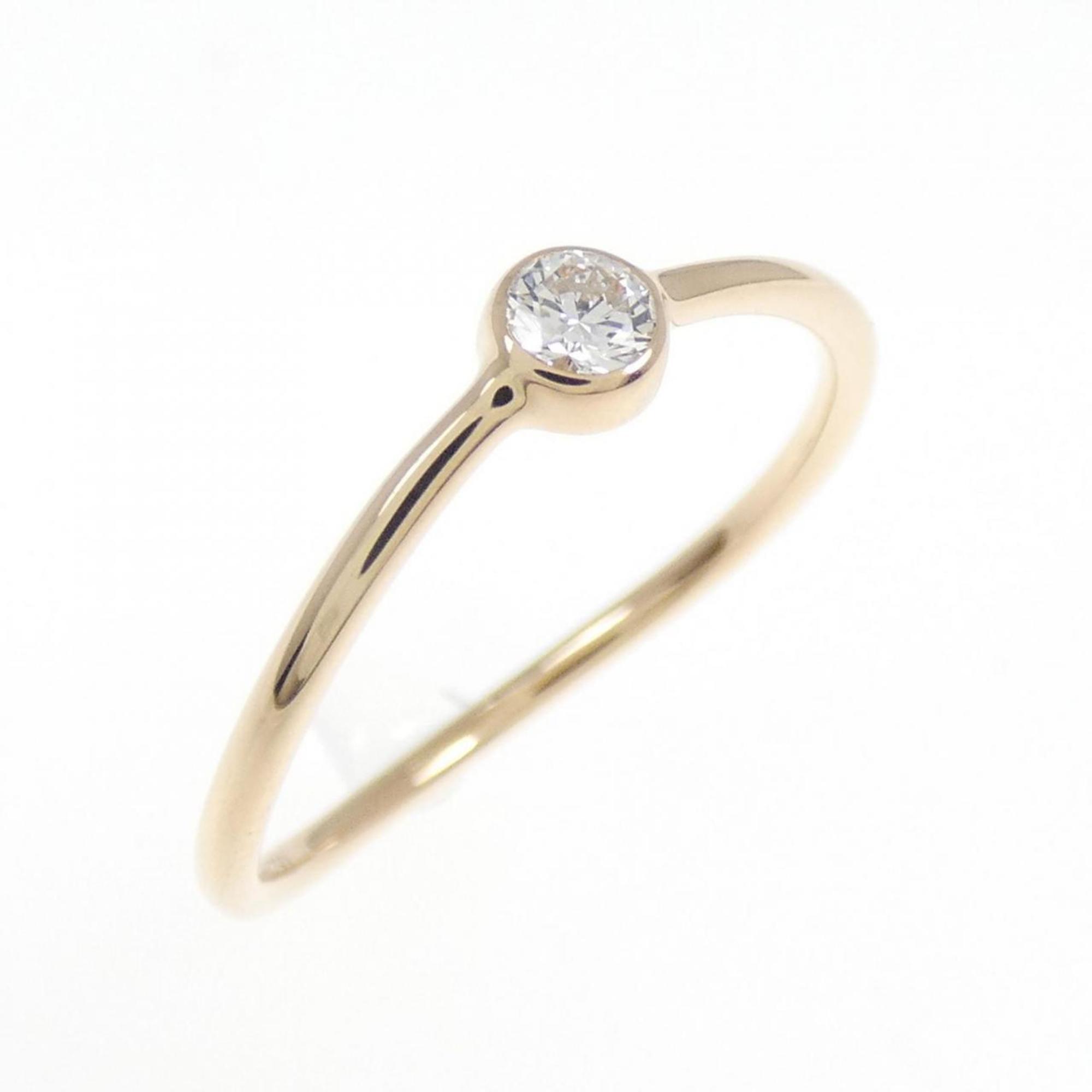 Wave Single Row Ring 18K Rose Gold with Diamond
