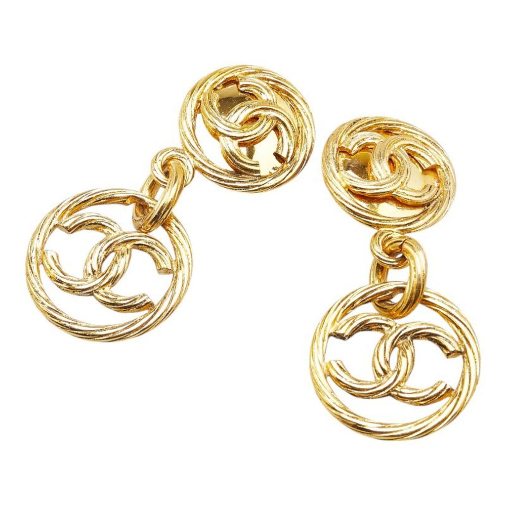 CC Logo Clip-On Earrings Metal Gold-Tone Metal
