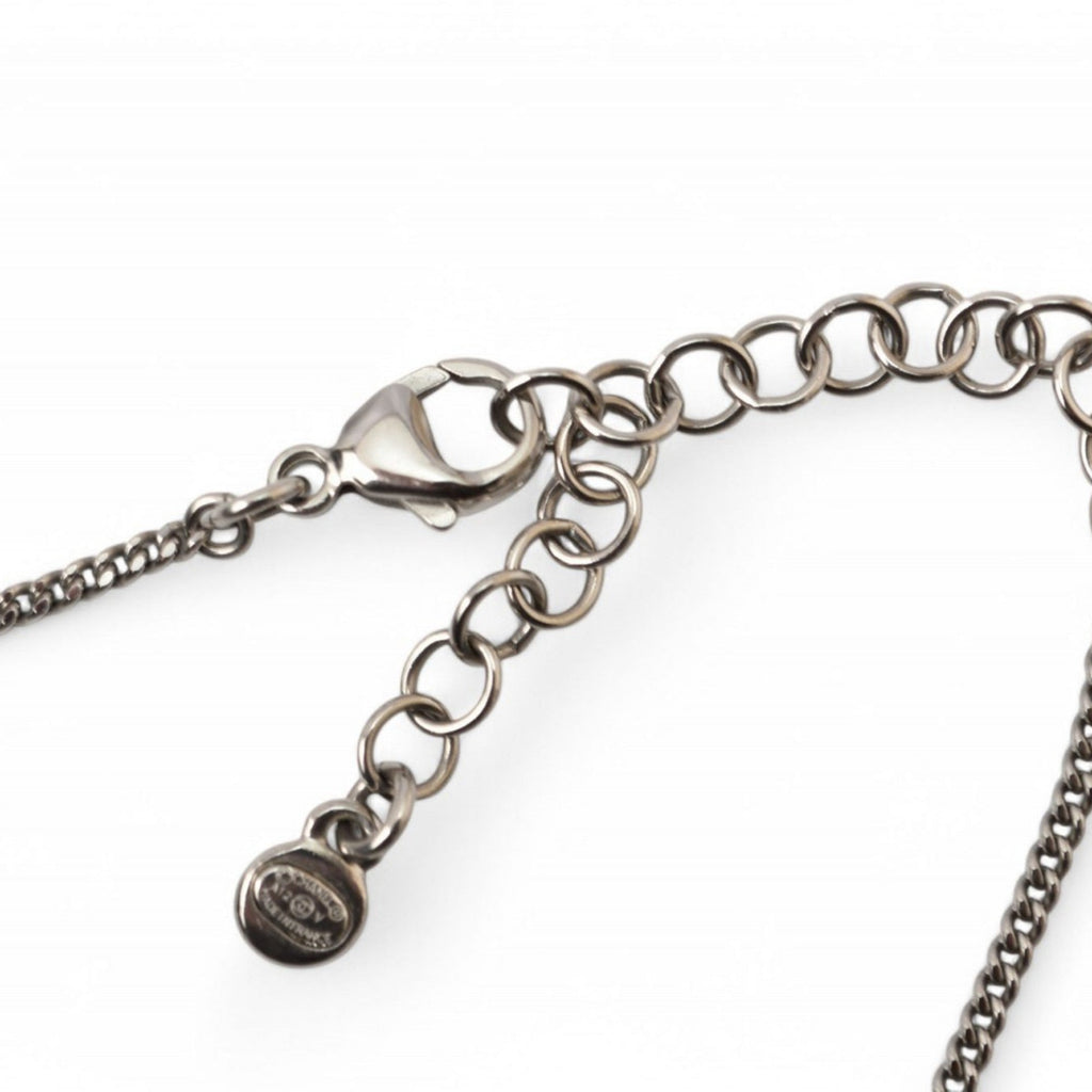CC Logo Pendant Necklace Silver-Tone Metal