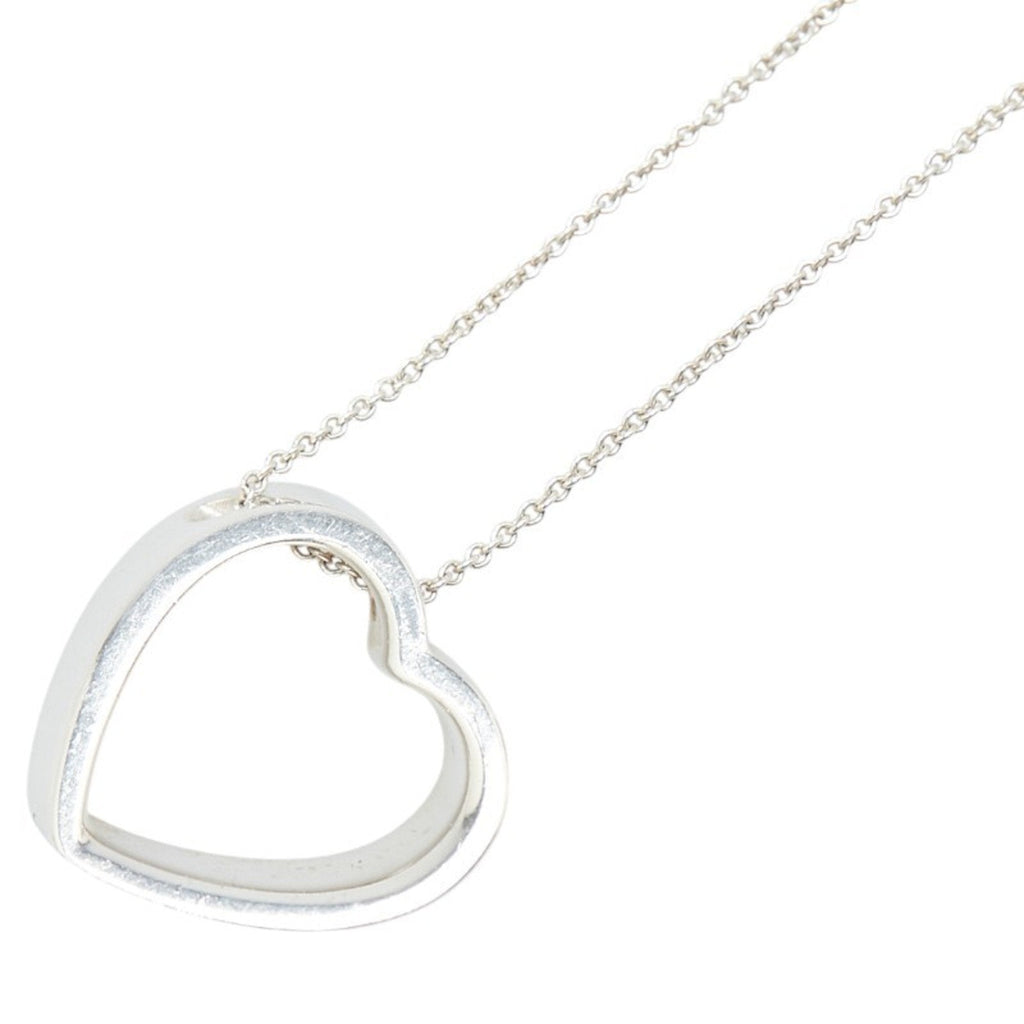 Geometric Heart Pendant Necklace Sterling Silver