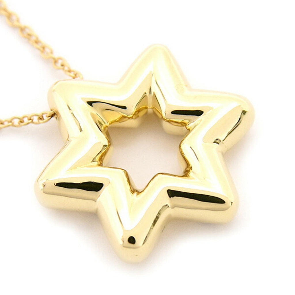 Star Pendant Necklace 18K Yellow Gold with Diamond