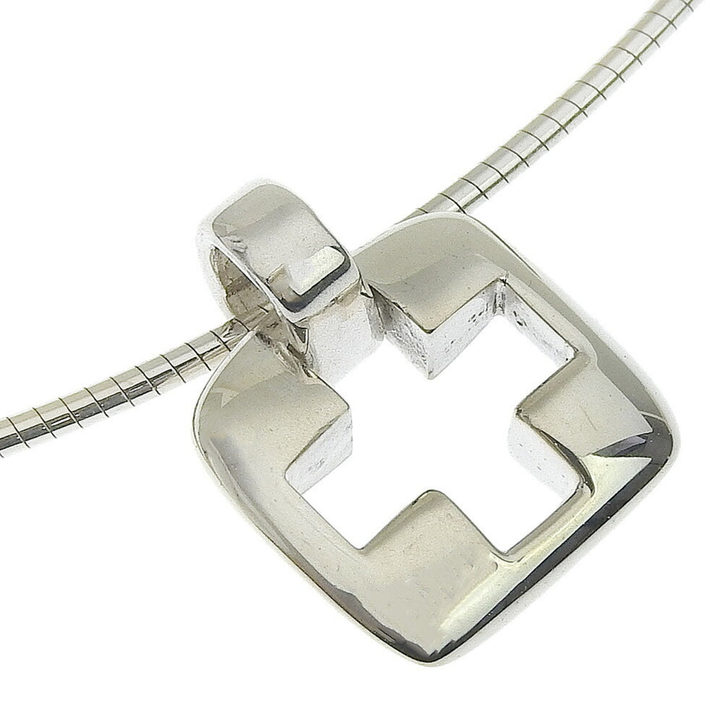 Pierced Cross Choker Necklace Sterling Silver