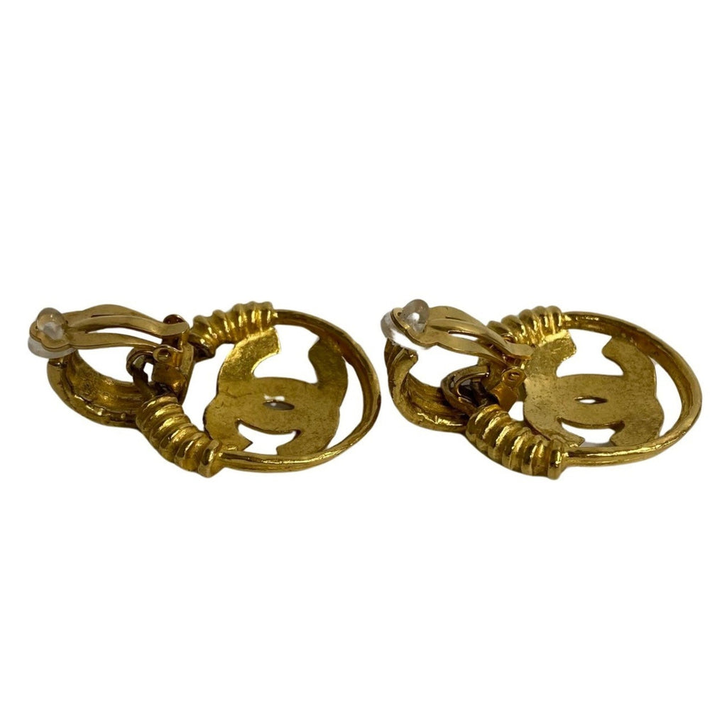 CC Logo Clip-On Earrings Metal Gold-Tone Metal