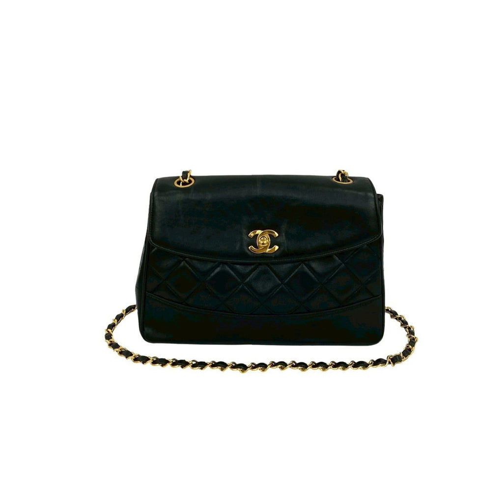 Vintage CC Chain Flap Bag Quilted Lambskin Small