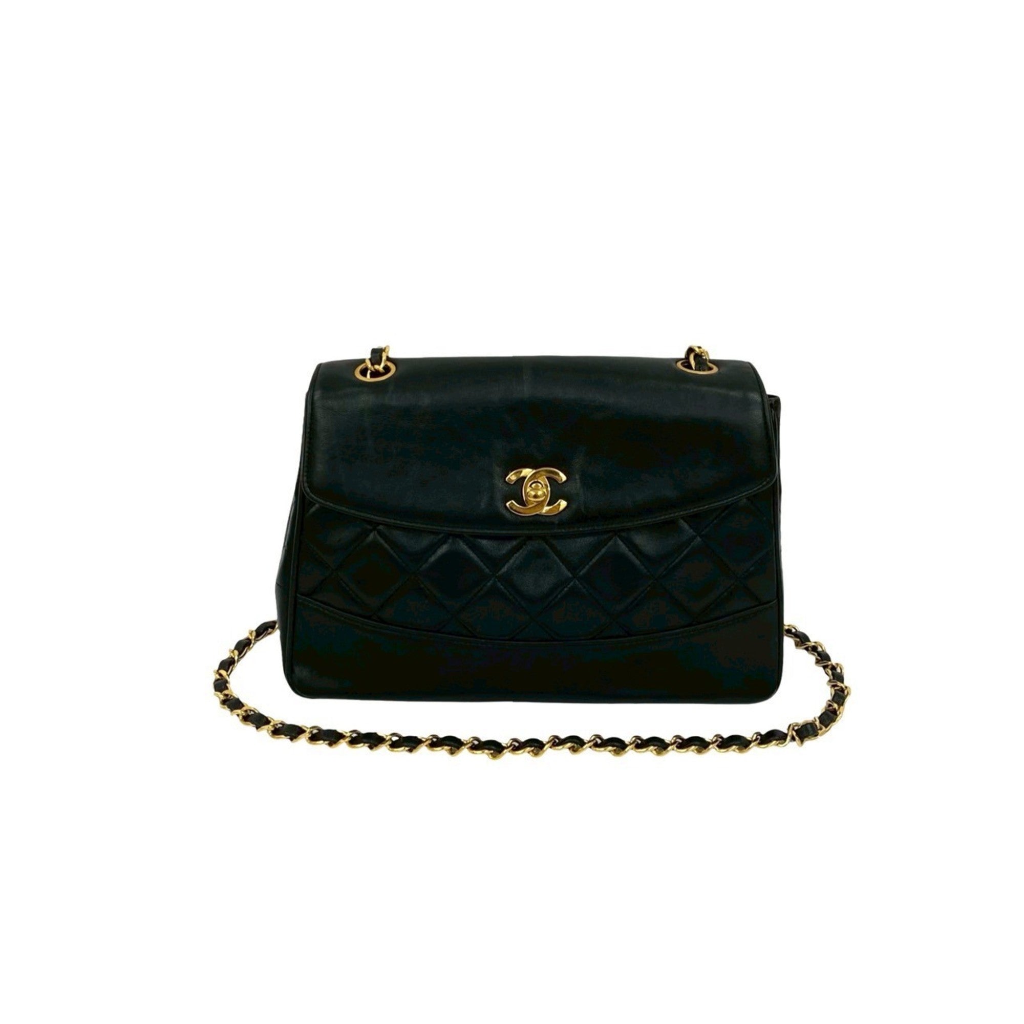 Vintage CC Chain Flap Bag Quilted Lambskin Small